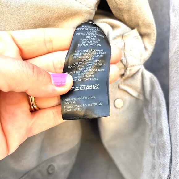 Free People Fringe Out Vegan Suede Faux Leather Gray Grey Jacket Western Small - Picture 11 of 11